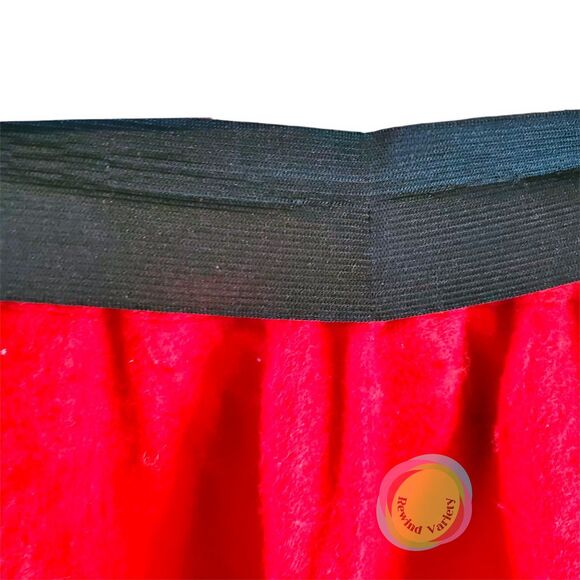 Red Felt Poodle Skirt Handmade 50s Sock Hop Costume Sequin Applique XS/S 25" W - Picture 10 of 14